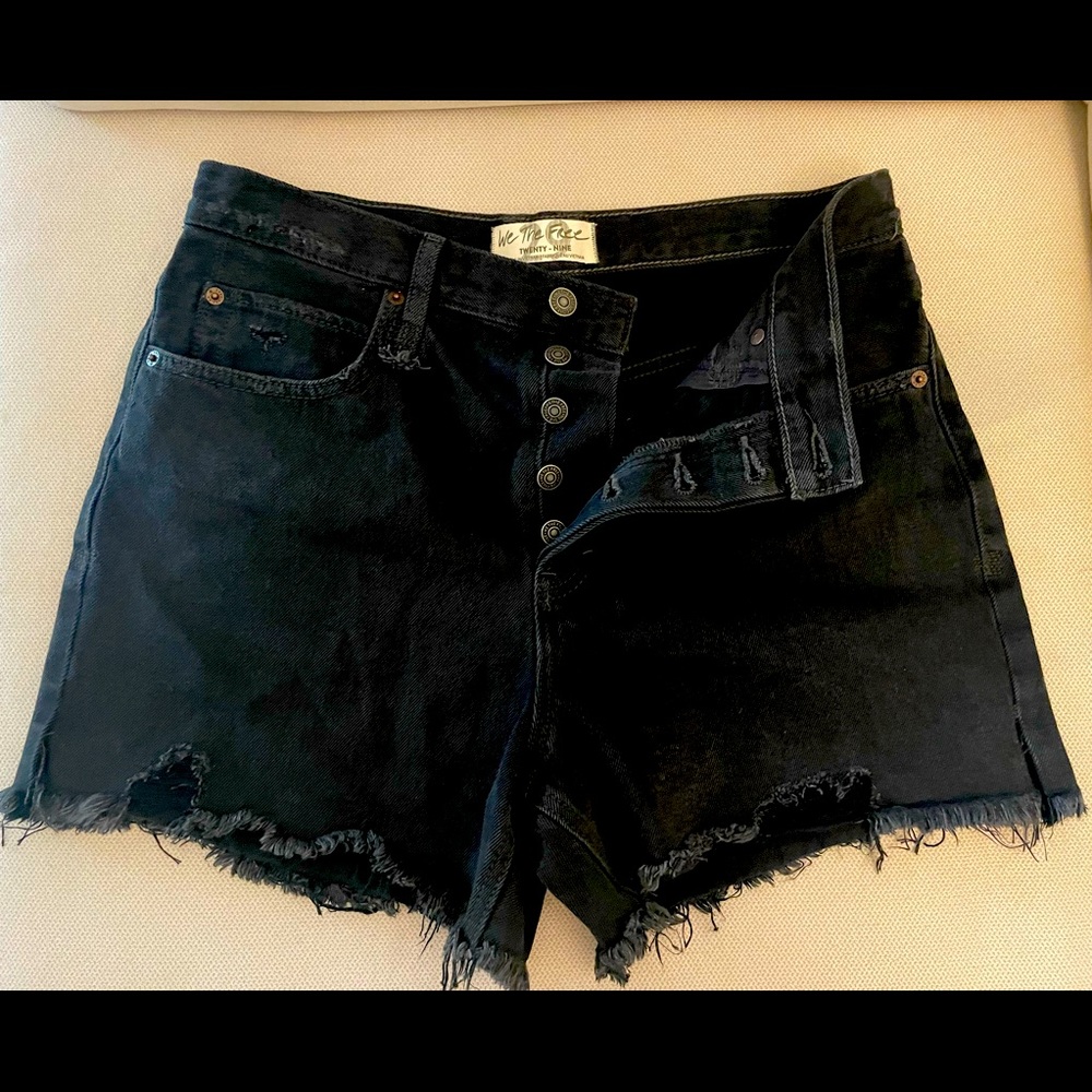 High waisted black shorts